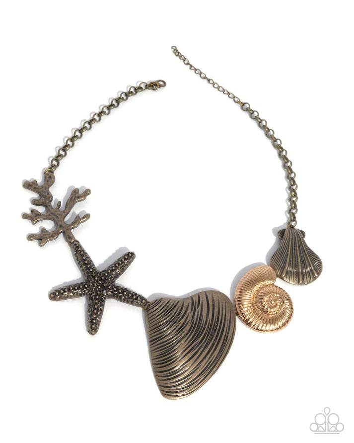 Paparazzi ♥ Along the Reef - Brass ♥ Necklace