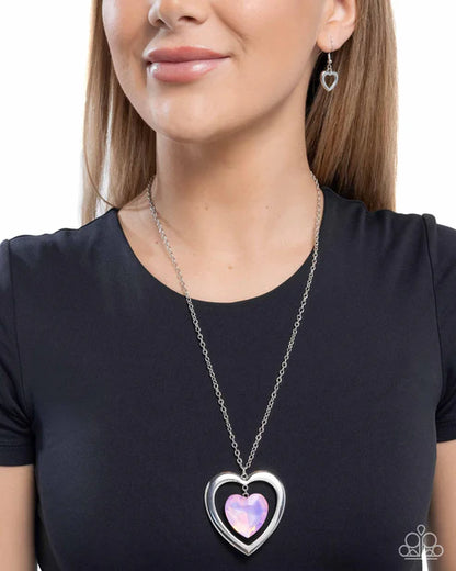 Paparazzi ♥ Heartfelt Hemisphere - Pink ♥ Necklace