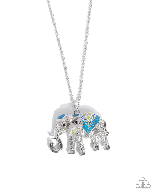 Paparazzi ♥ Educated Elephant - Blue ♥ Necklace