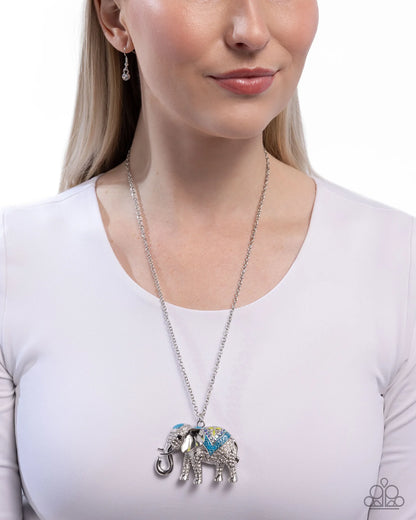 Paparazzi ♥ Educated Elephant - Blue ♥ Necklace