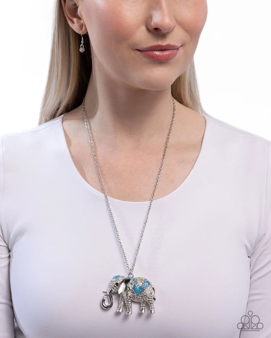 Paparazzi ♥ Educated Elephant - Blue ♥ Necklace