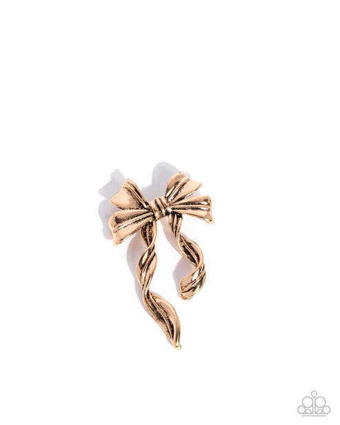 Paparazzi ♥ Bow Bonanza - Gold ♥ Brooch