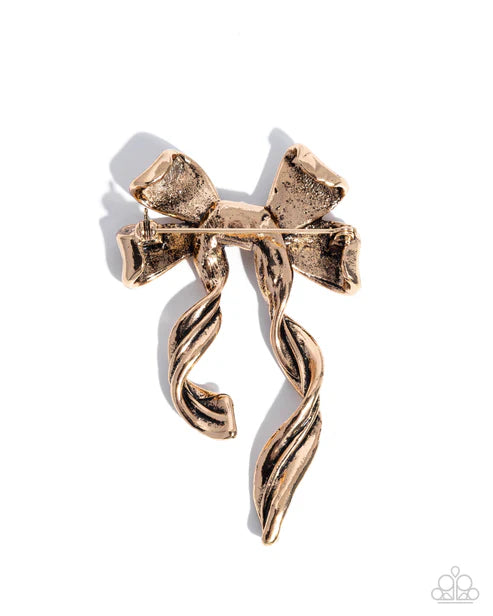 Paparazzi ♥ Bow Bonanza - Gold ♥ Brooch