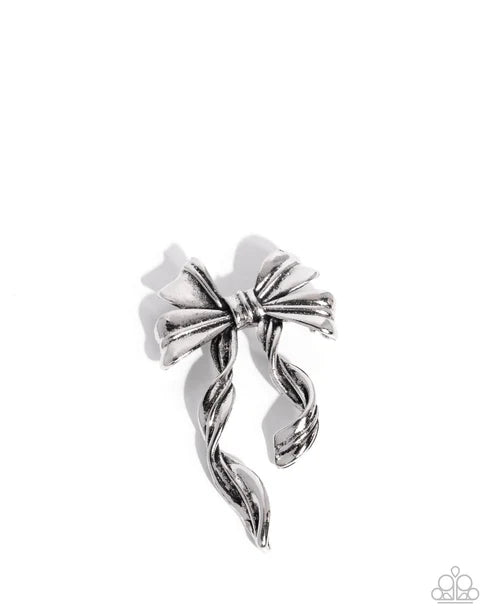 Paparazzi ♥ Bow Bonanza - Silver ♥ Brooch