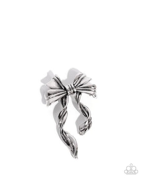 Paparazzi ♥ Bow Bonanza - Silver ♥ Brooch