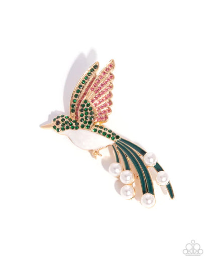 Paparazzi ♥ Hummingbird Homage - Green ♥ Brooch