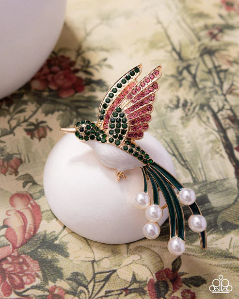 Paparazzi ♥ Hummingbird Homage - Green ♥ Brooch