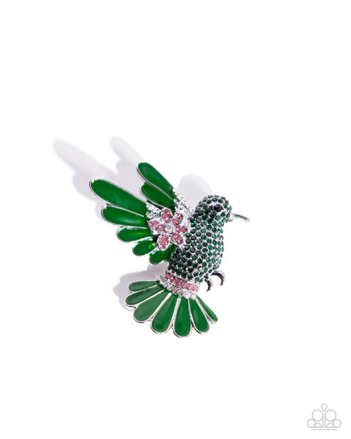 Paparazzi ♥ Hummingbird Heirloom - Green ♥ Brooch