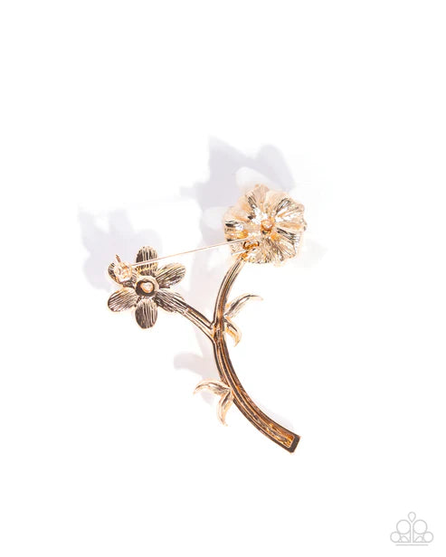 Paparazzi ♥ Blooming Boutonniere - Gold ♥ Brooch