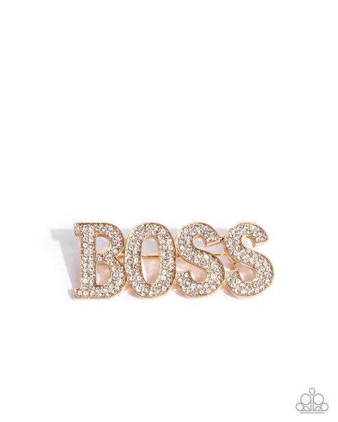 Paparazzi ♥ Blingy Boss - Gold ♥ Brooch
