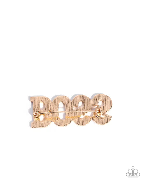 Paparazzi ♥ Blingy Boss - Gold ♥ Brooch