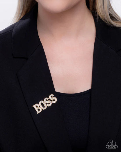 Paparazzi ♥ Blingy Boss - Gold ♥ Brooch