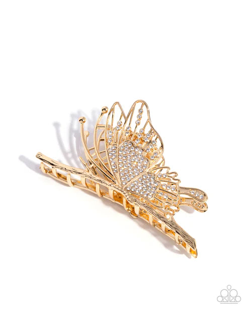 Paparazzi ♥ Layered Landing - Gold ♥ Hair Clip