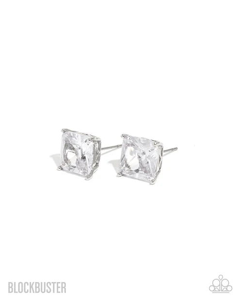 Paparazzi ♥ GLOW Time - White ♥ Post Earrings