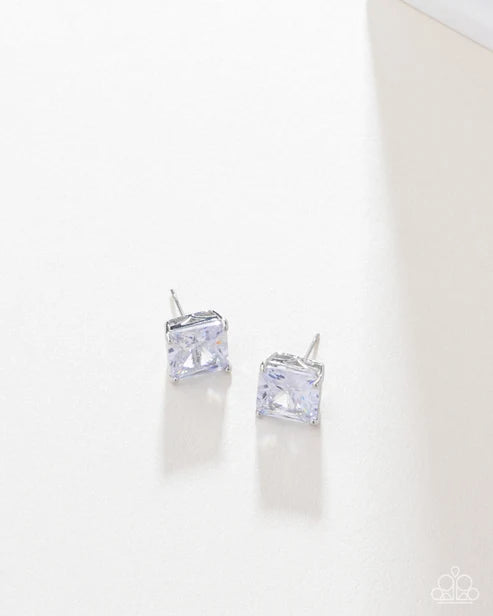 Paparazzi ♥ GLOW Time - White ♥ Post Earrings