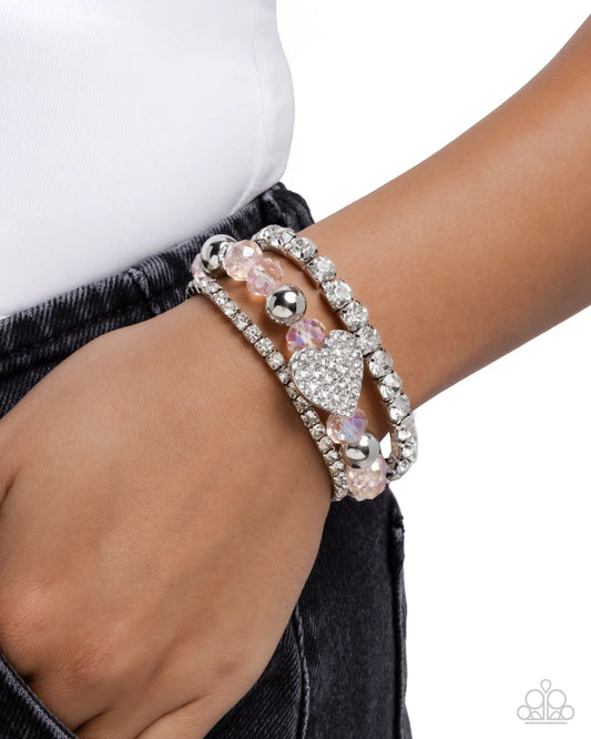 Paparazzi ♥ Heartfelt Heiress - Pink ♥ Bracelet